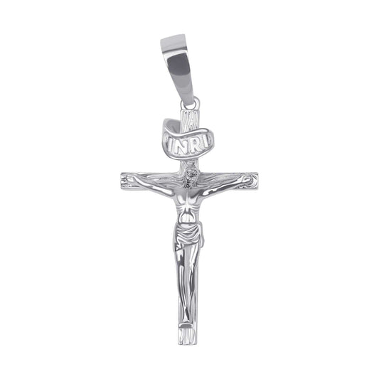 Jesus Crucifix Cross Pendant in 925 Sterling Silver
