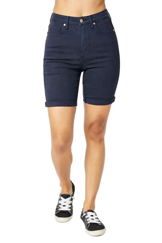 Judy Blue Full Size High Waist Tummy Control Bermuda Shorts