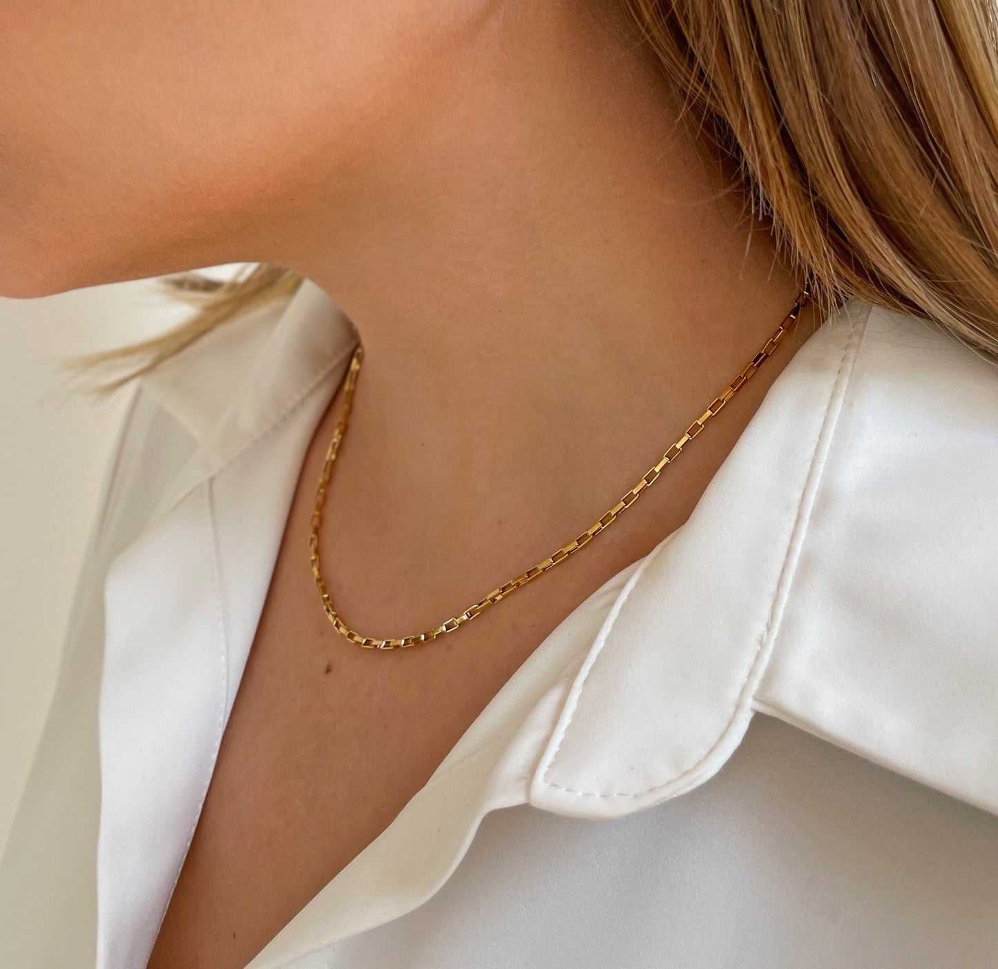 BLAKE GOLD BOX CHAIN NECKLACE