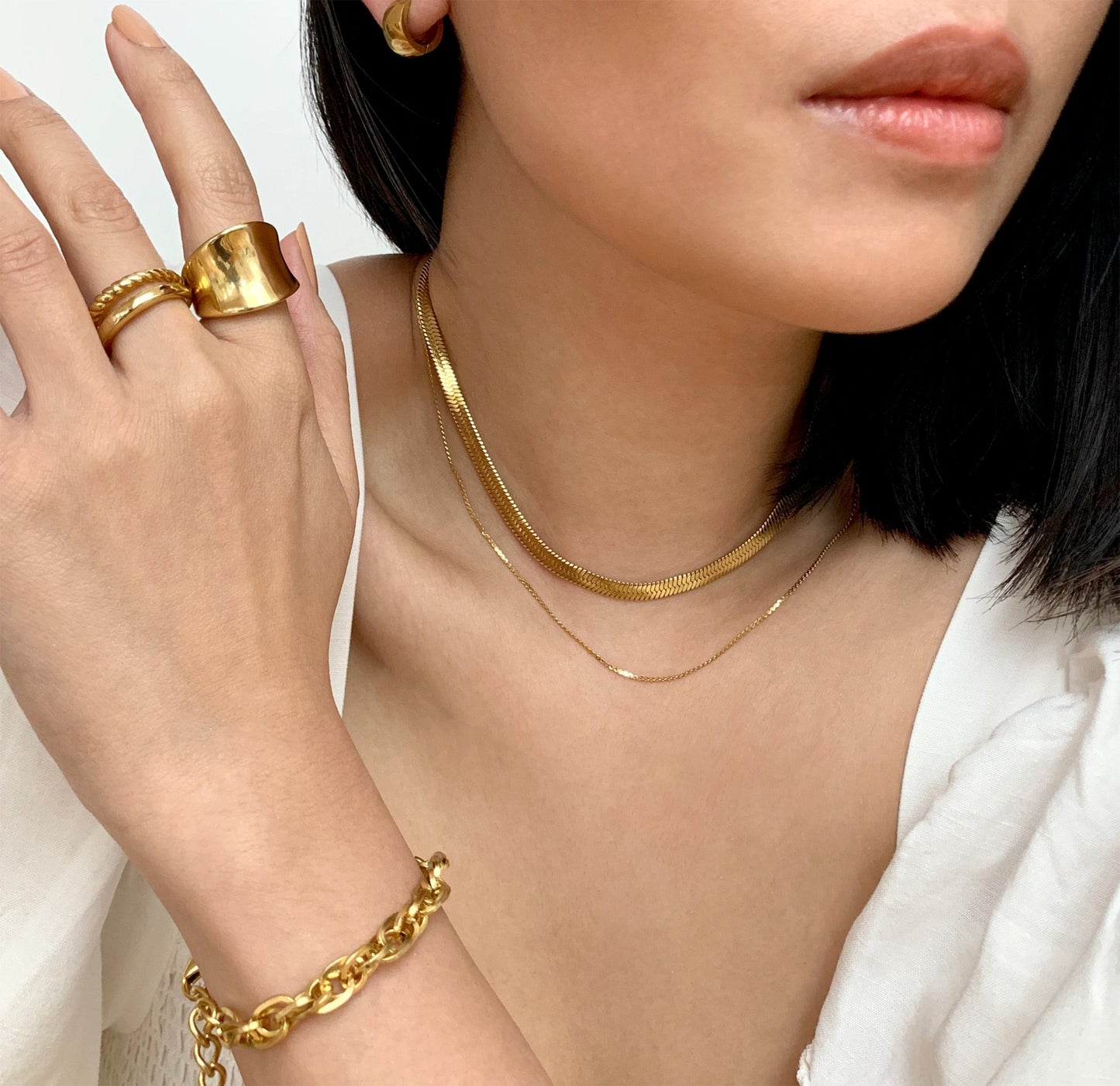 JORDYN GOLD SADDLE RING