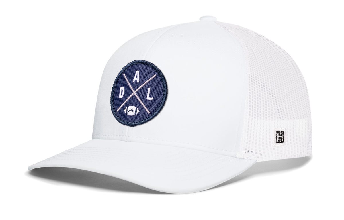 Dallas Trucker Hat  |  Gray-White DAL X Football Snapback