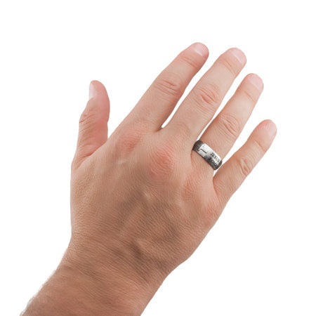 Silver Square Double Cross Ring