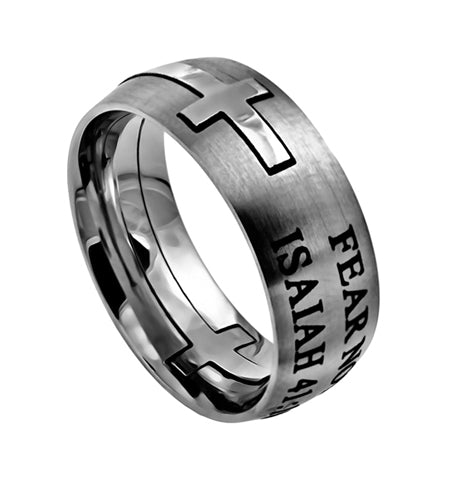 Silver Square Double Cross Ring