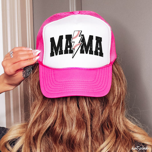 Baseball Mama Bolt Trucker Hat *9 Colors