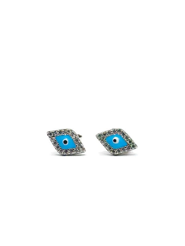 Evil Eye Marquise Crystal Stud Earrings