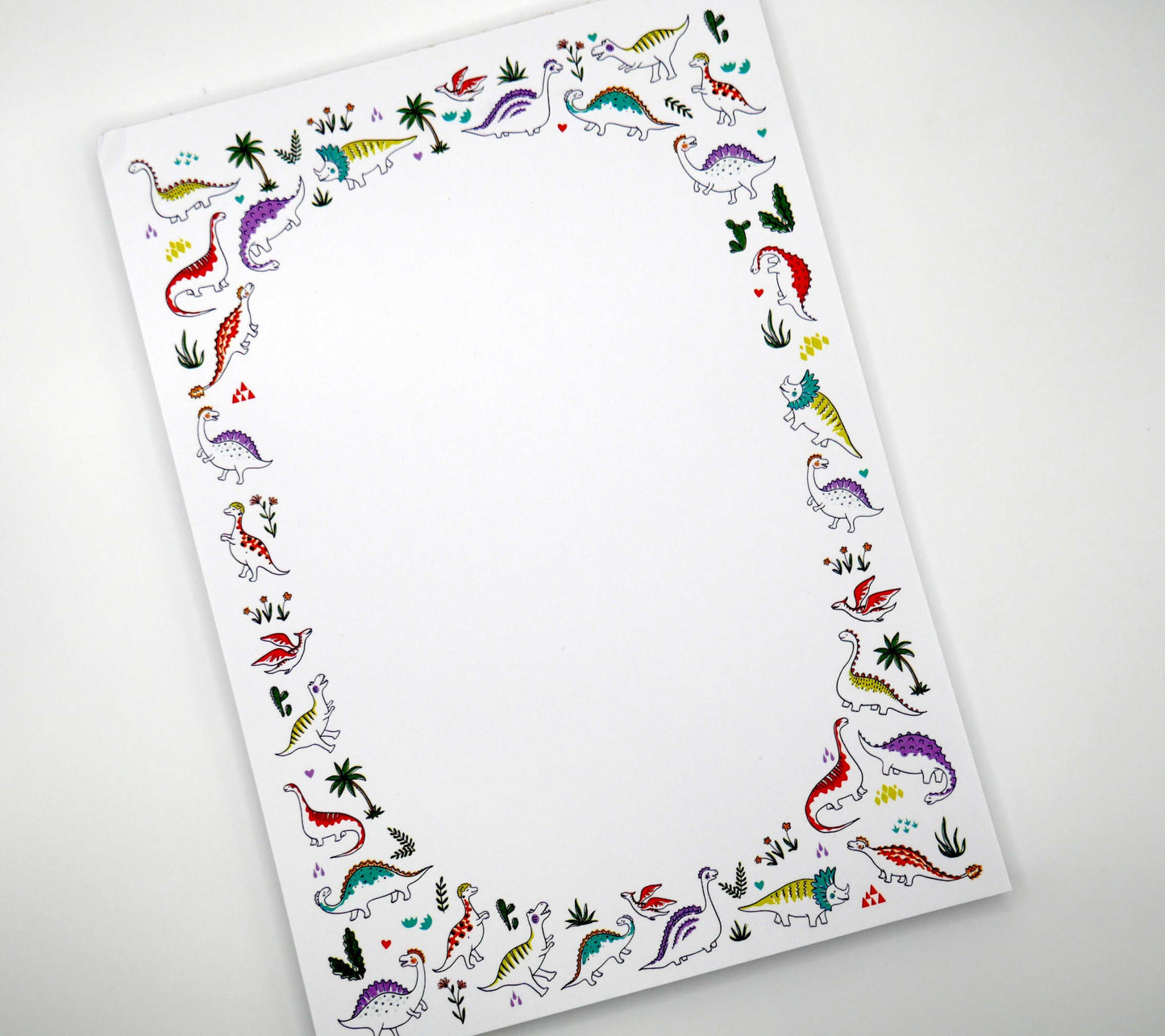 Bright, Colorful, & Fun Dinosaur 5x7" Notepad