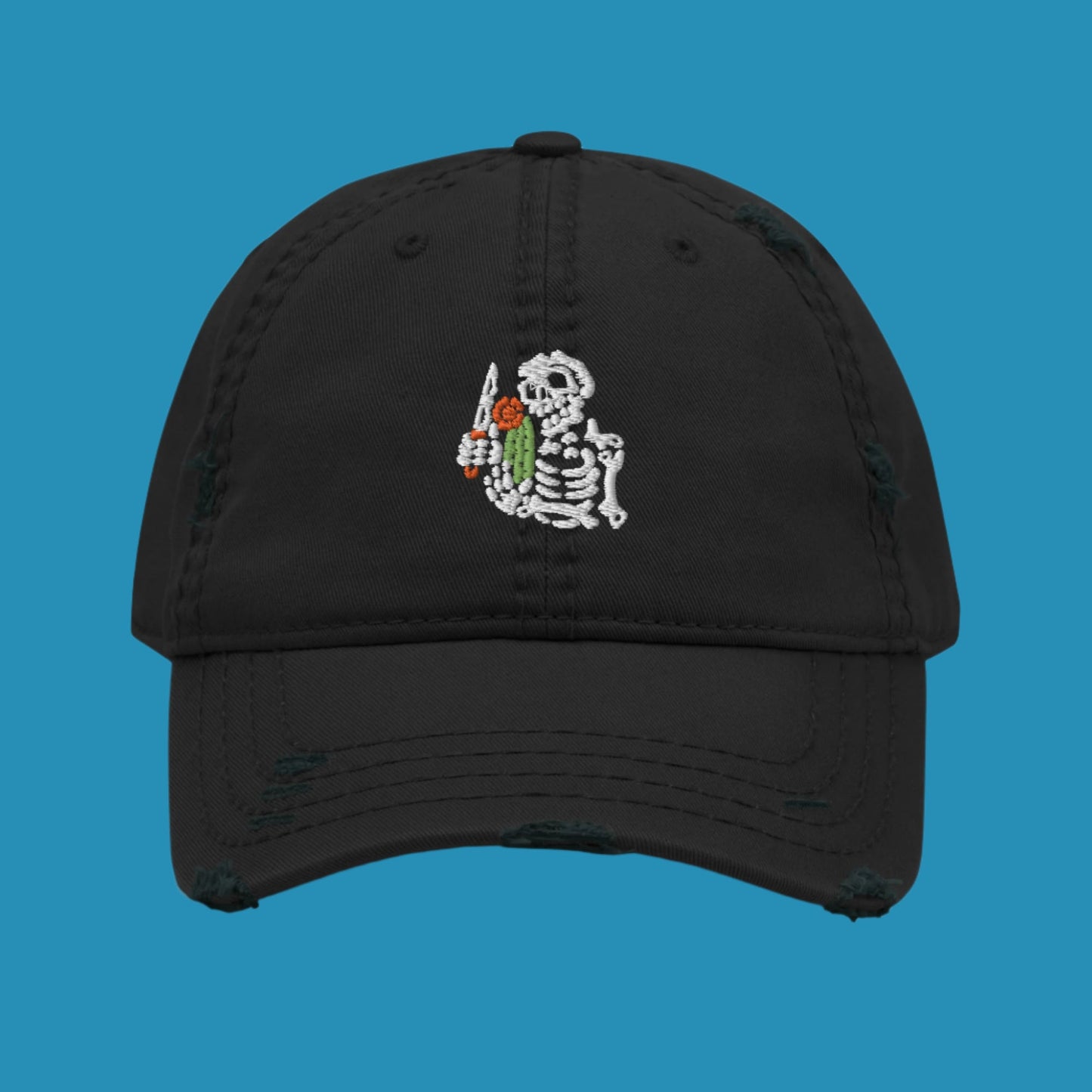 Lost Tag Skeleton Distressed Dad Hat