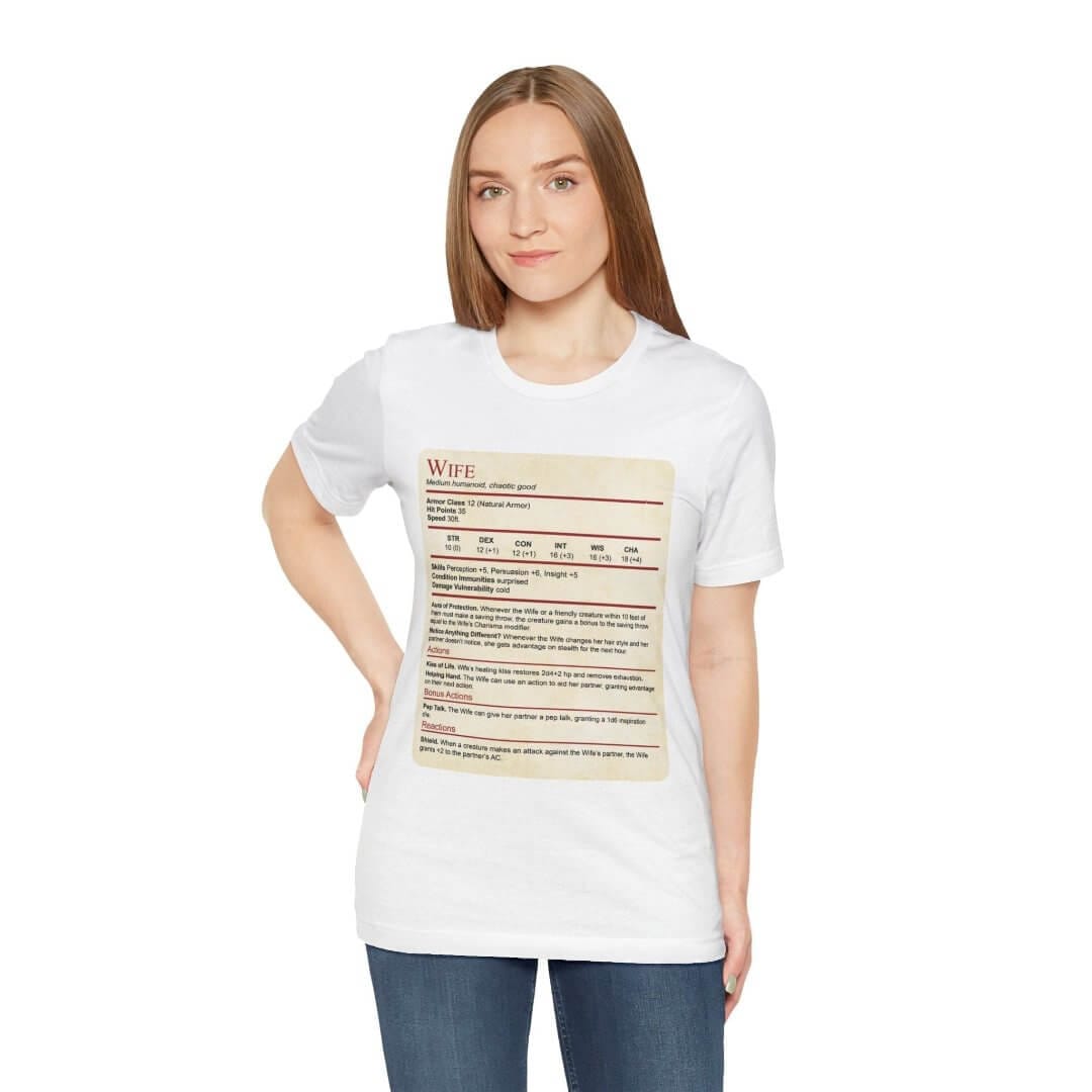 DnD Wife Stat Block T-Shirt