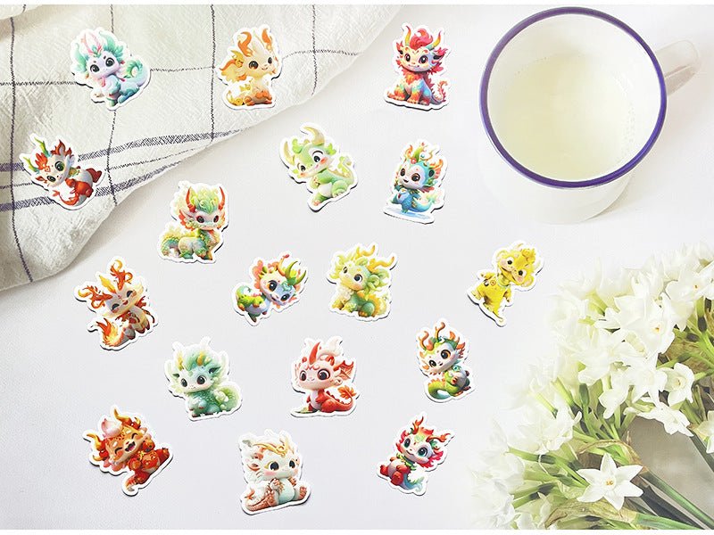Fantasy Dragon Sticker Pack – 60 Waterproof Mythical Designs