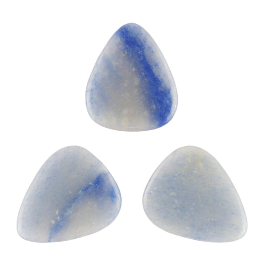 Blue Aventurine Stone Guitar Or Bass Pick - 3.0 mm Ultra Heavy Gauge - 351 Shape - Specialty Handmade Gemstone Exotic Plectrum