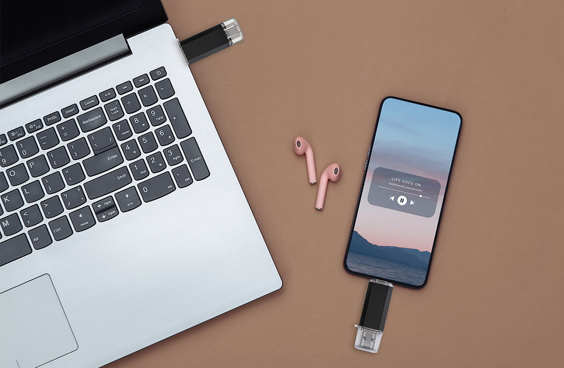 Unprinted Dual KO II Flash Drive