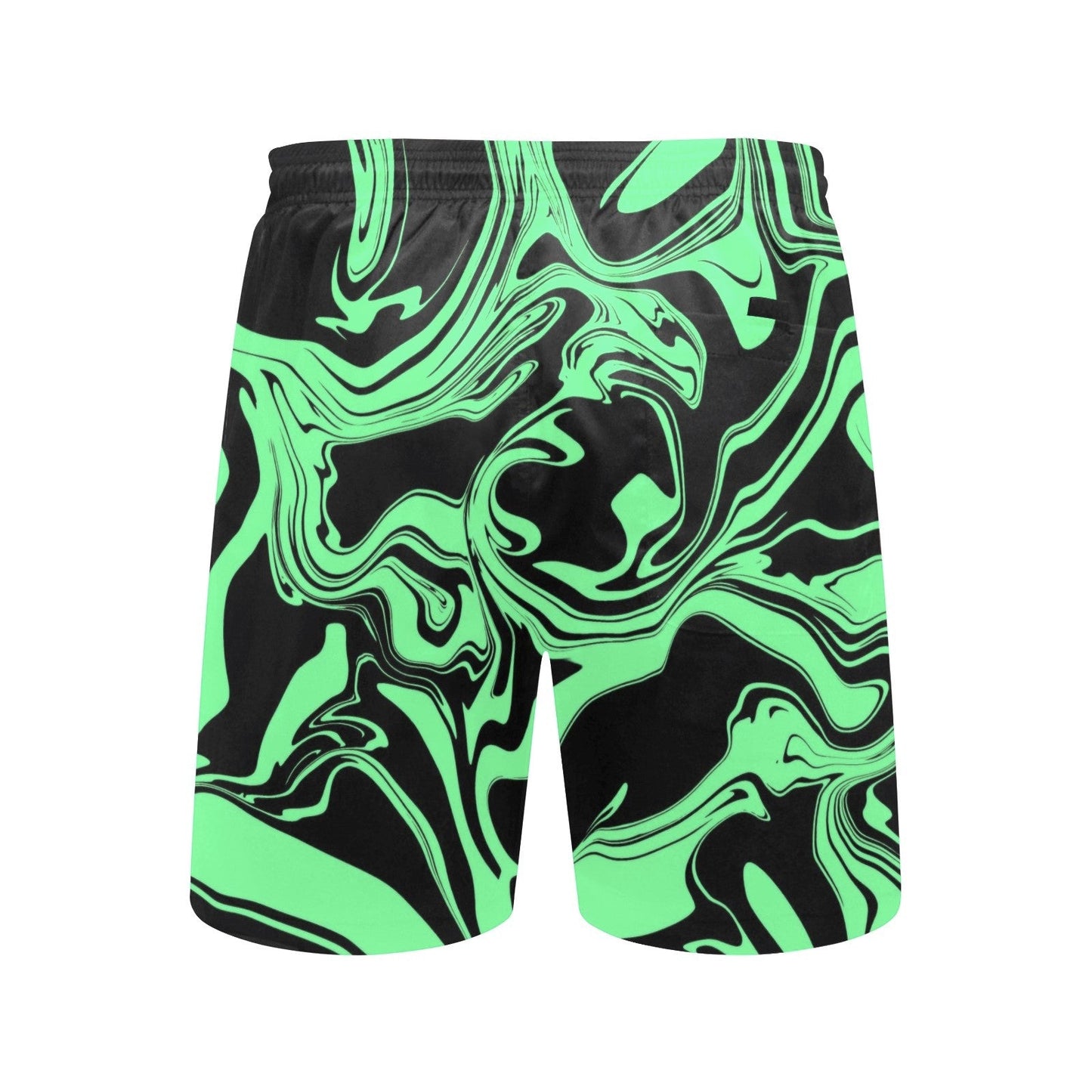Slime in the Dark Green and Black Oil Spill Swim Shorts