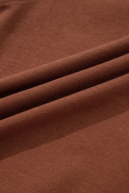 Solid Raw Seam Long Sleeve Top