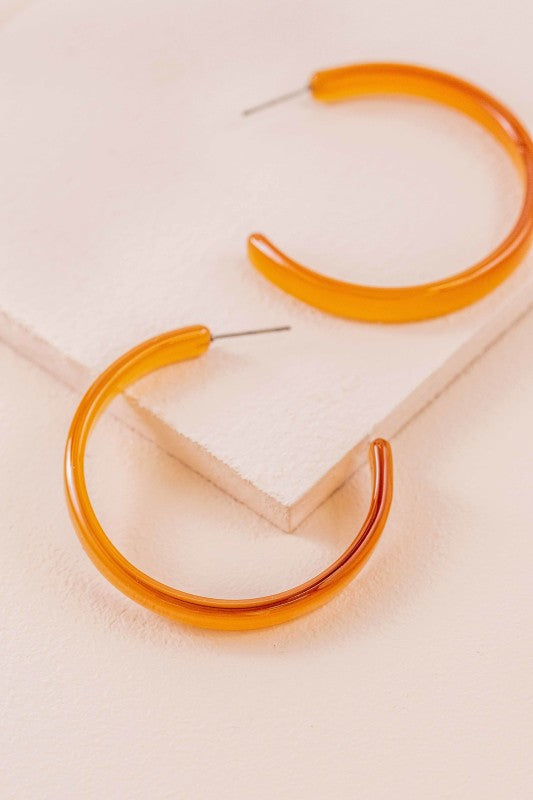 Simplistic Hoop Earrings Amber