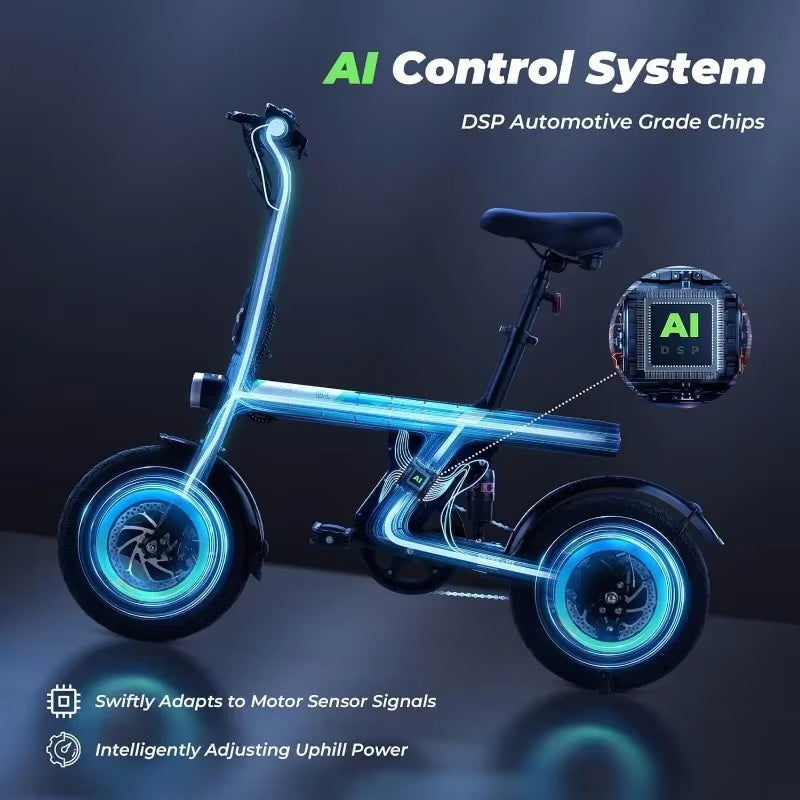 Authenticity Guarantee.Adult Electric Bike 500W Motor, 20 Mph Folding Electric Bike, 14 Inch Adult Electric Bikeusa