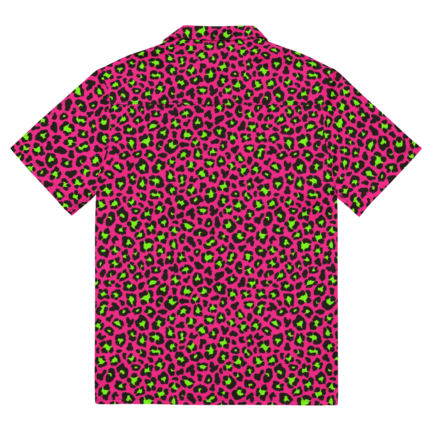 Electric Leopard Print Button-Up Shirt