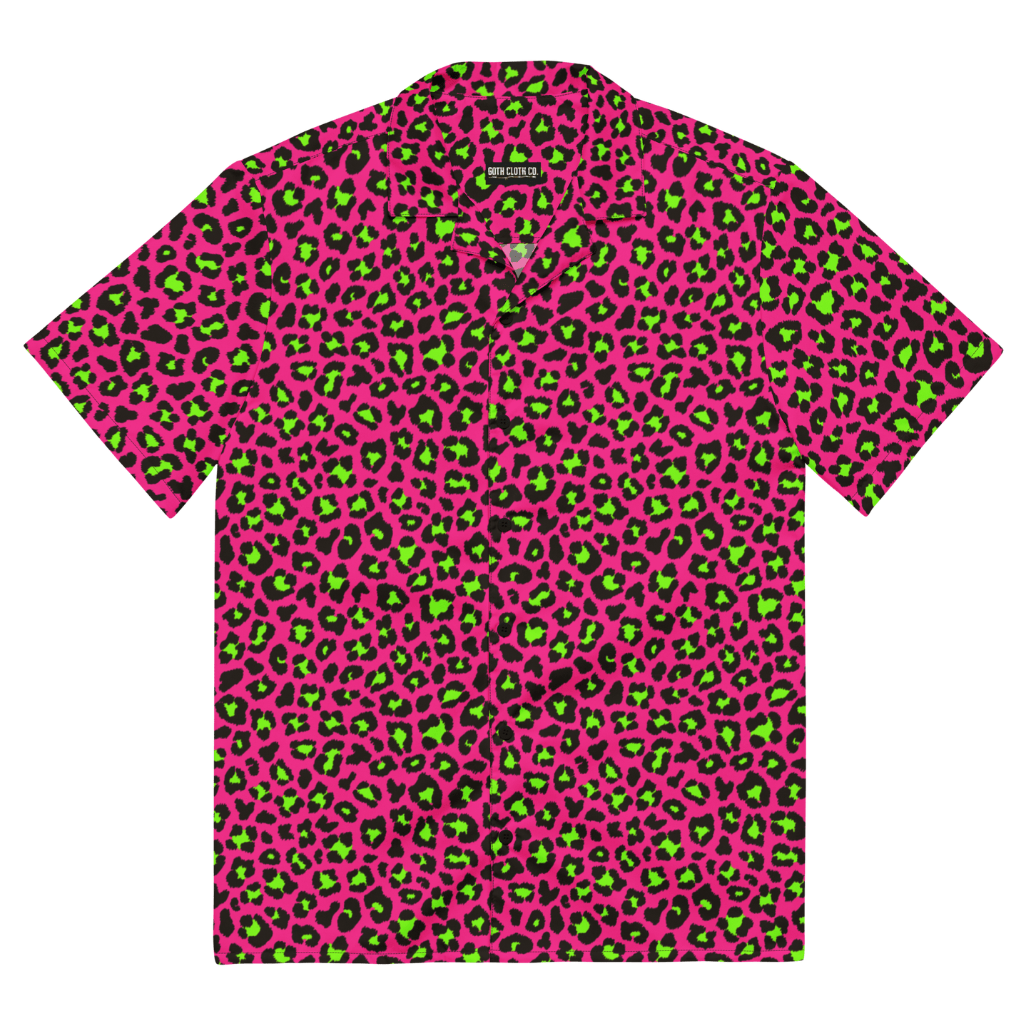 Electric Leopard Print Button-Up Shirt