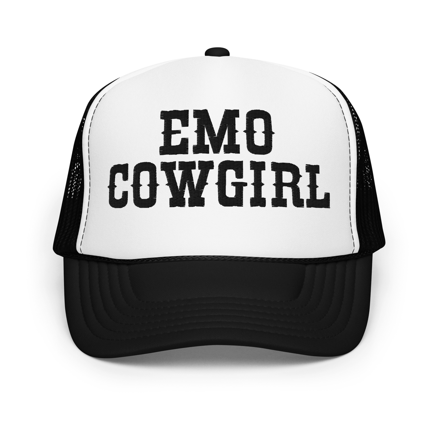 Emo Cowgirl Embroidered Foam Trucker Hat