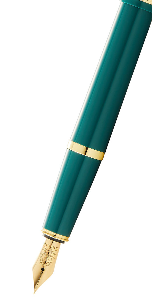 Bailey Light™ Polished Green Resin and Gold Tone Fine Nib Fountain Pen