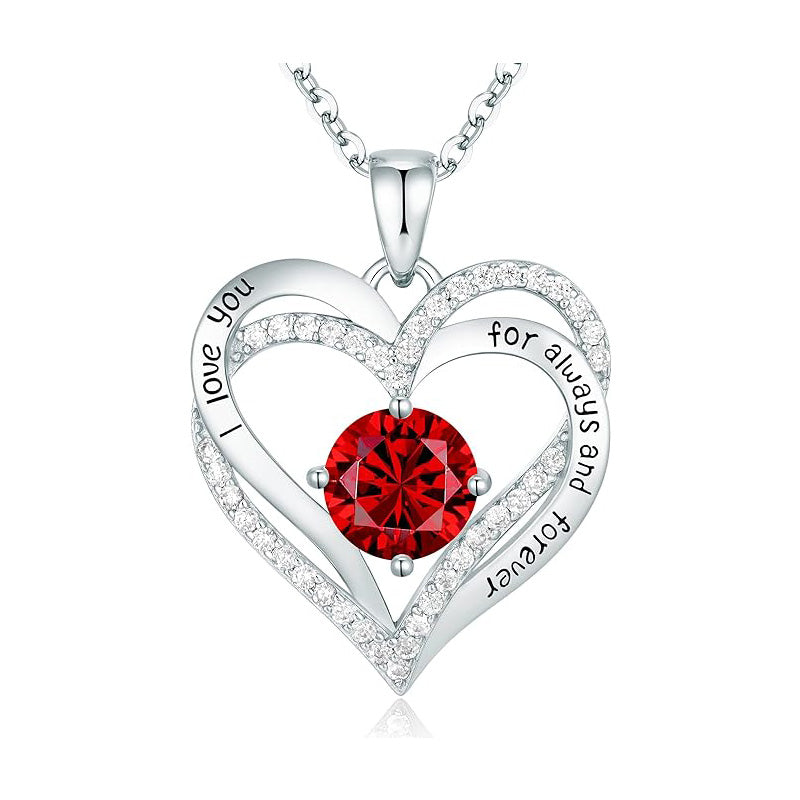 Heart Birthstone Necklace - "Memento Mori"