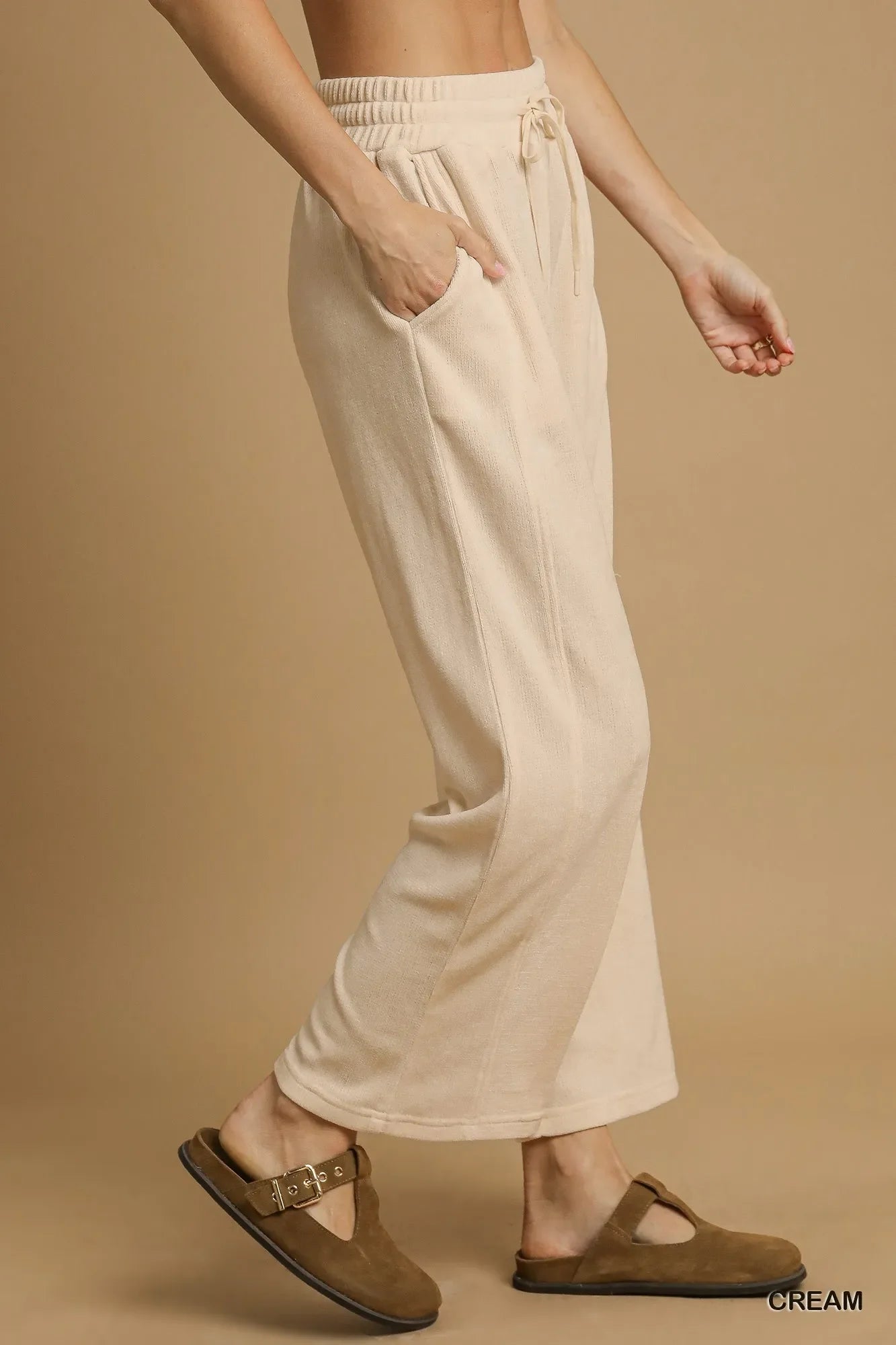 Umgee Drawstring Wide Leg Pants
