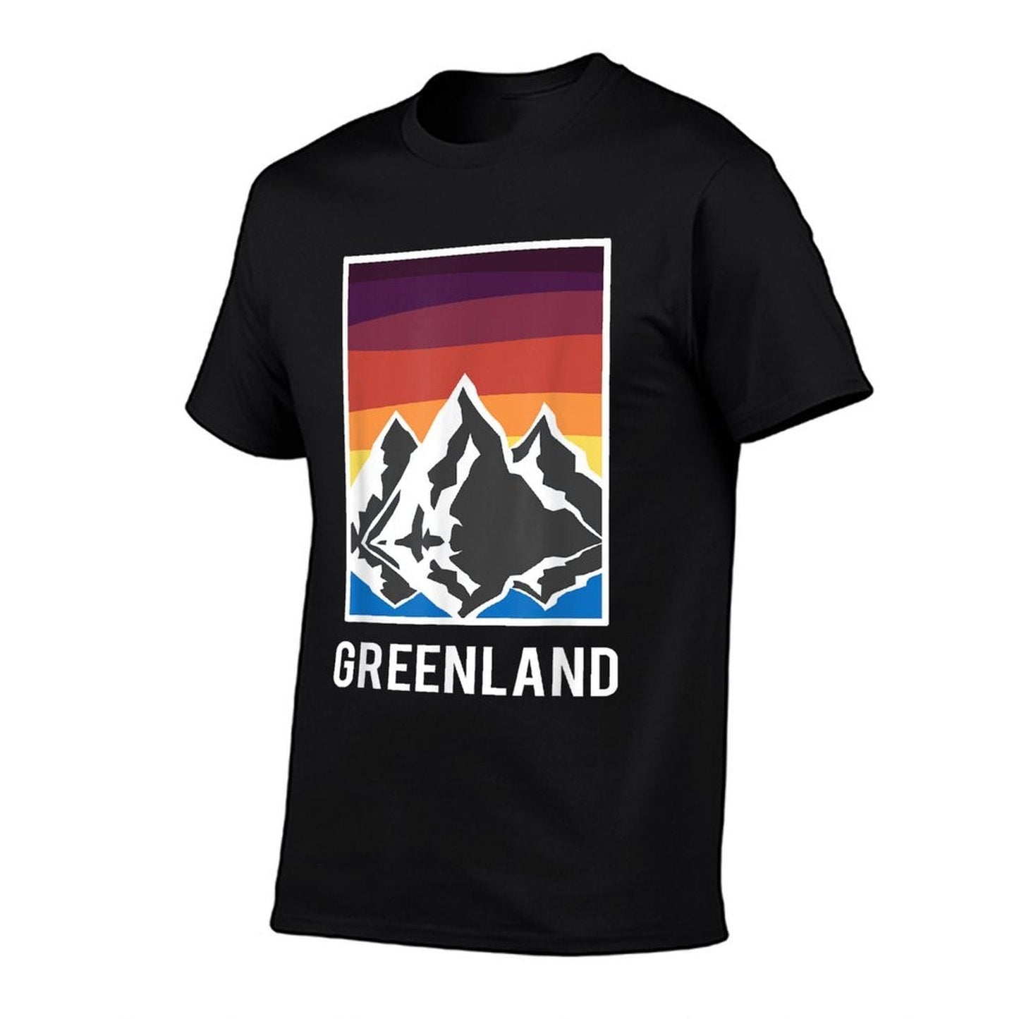 Greenland Grnland Grnland Fans Geschenk Unisex-Adults Black Modern Collarless Crew Neck  Breathable T-Shirt