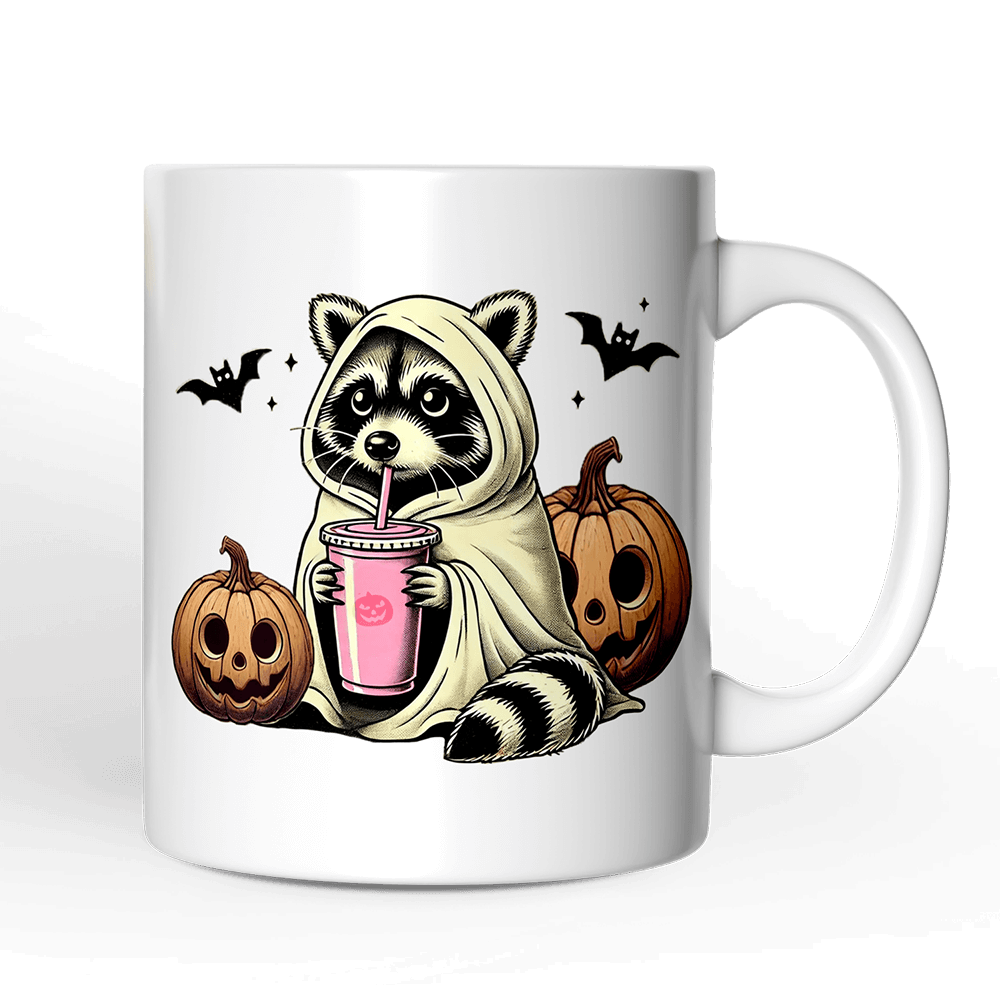 Cute Raccoon Drinking Cup Gift Mug: Non-Customized