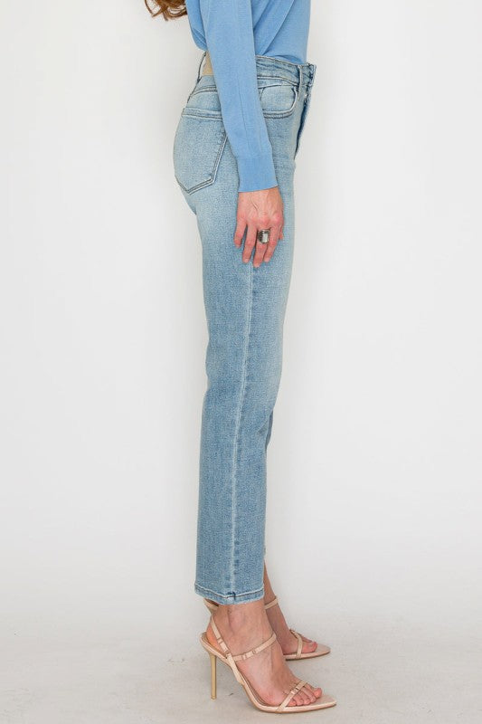 AT1747STL - HIGH RISE SLIM STRAIGHT JEANS