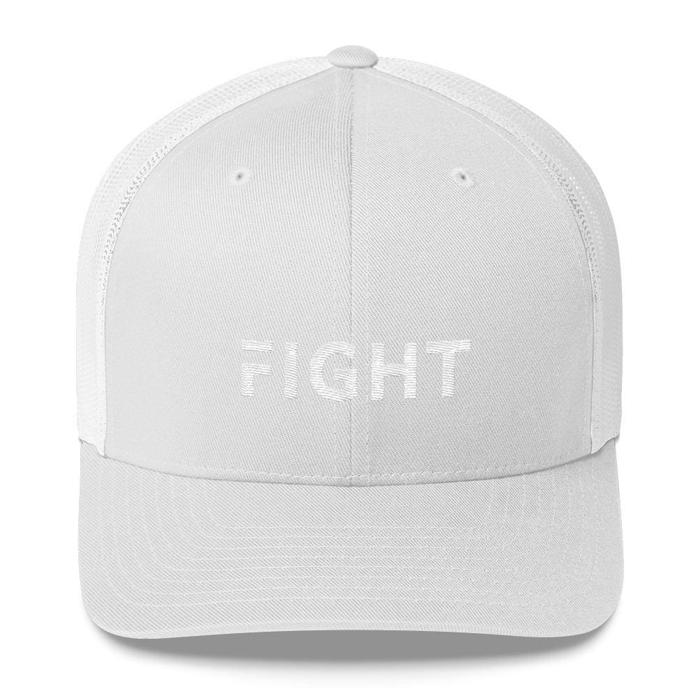 Fight Snapback Trucker Hat Embroidered in White Thread