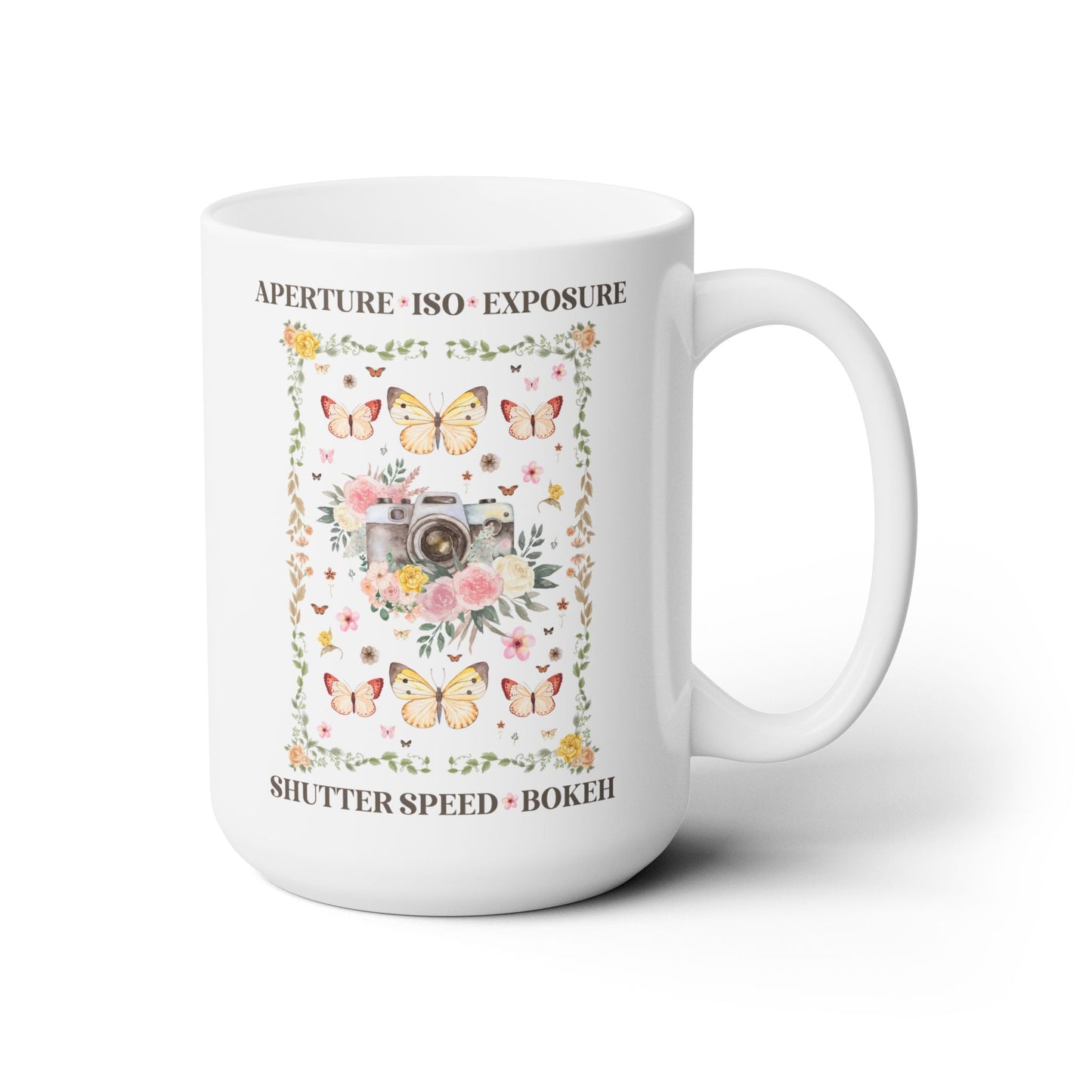 Floral Photographer Coffee Mug with Photography Terms