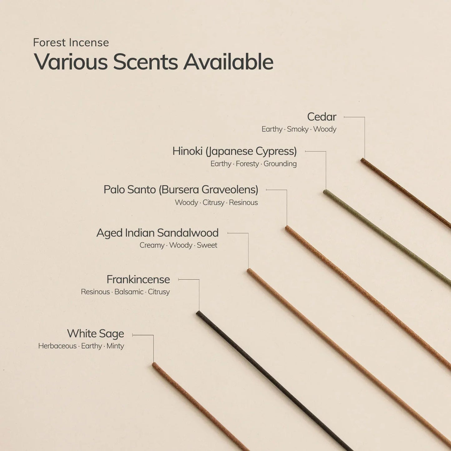 Aged Indian Sandalwood Incense Stick Set – 30 Sticks with Ceramic Holder