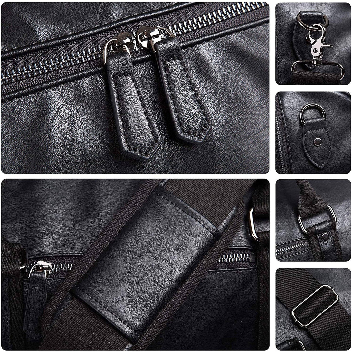 Men’s Leather Duffel Bag – 52L Travel Weekend Ready