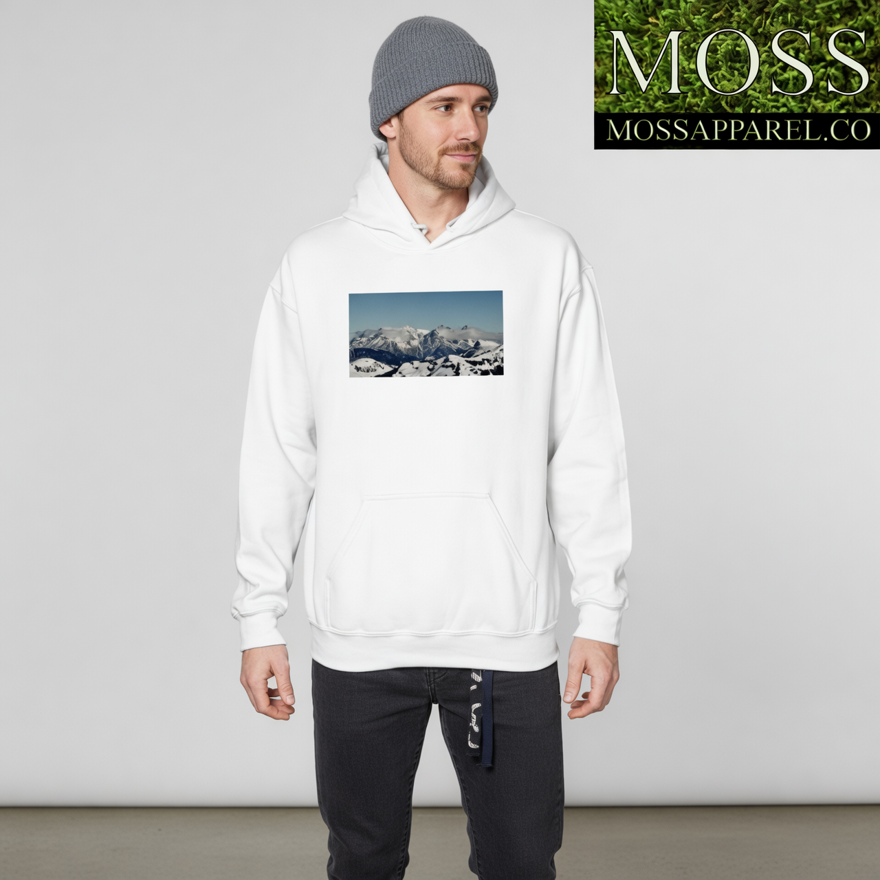 Austrian Alps, Skier's Paradise, Moss Apparel, Unisex Hoodie