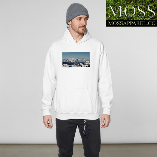 Austrian Alps, Skier's Paradise, Moss Apparel, Unisex Hoodie