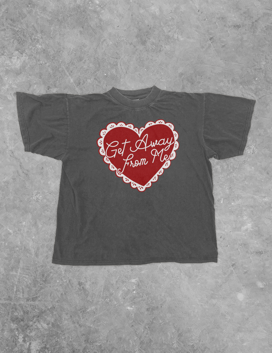 Underground Original Design: Get Away From Me, Scallop Heart Boxy Cotton TShirt
