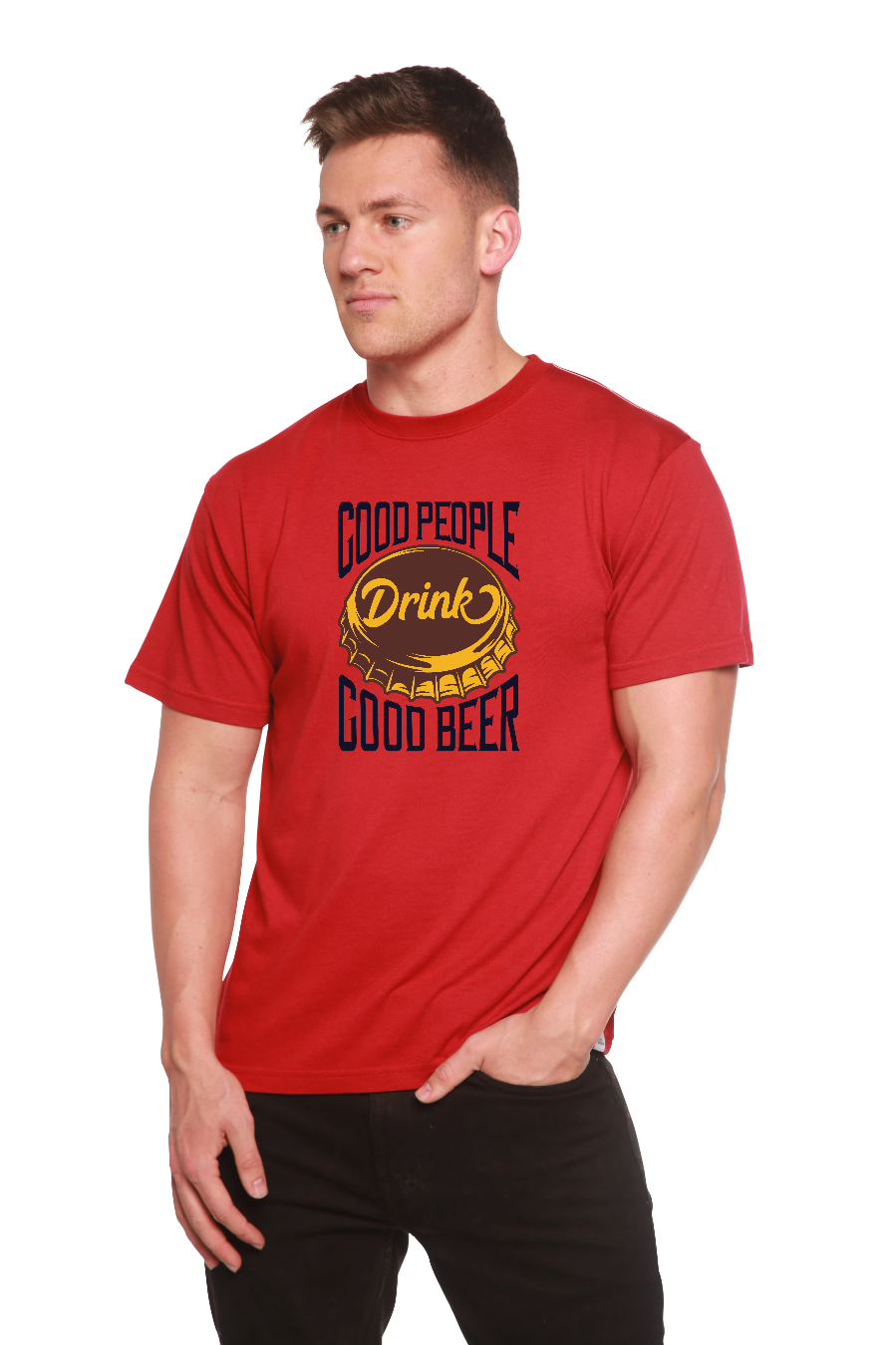 Good People Men's Bamboo Viscose/Organic Cotton Short Sleeve Graphic T-Shirt