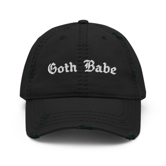 Goth Babe Distressed Dad Hat