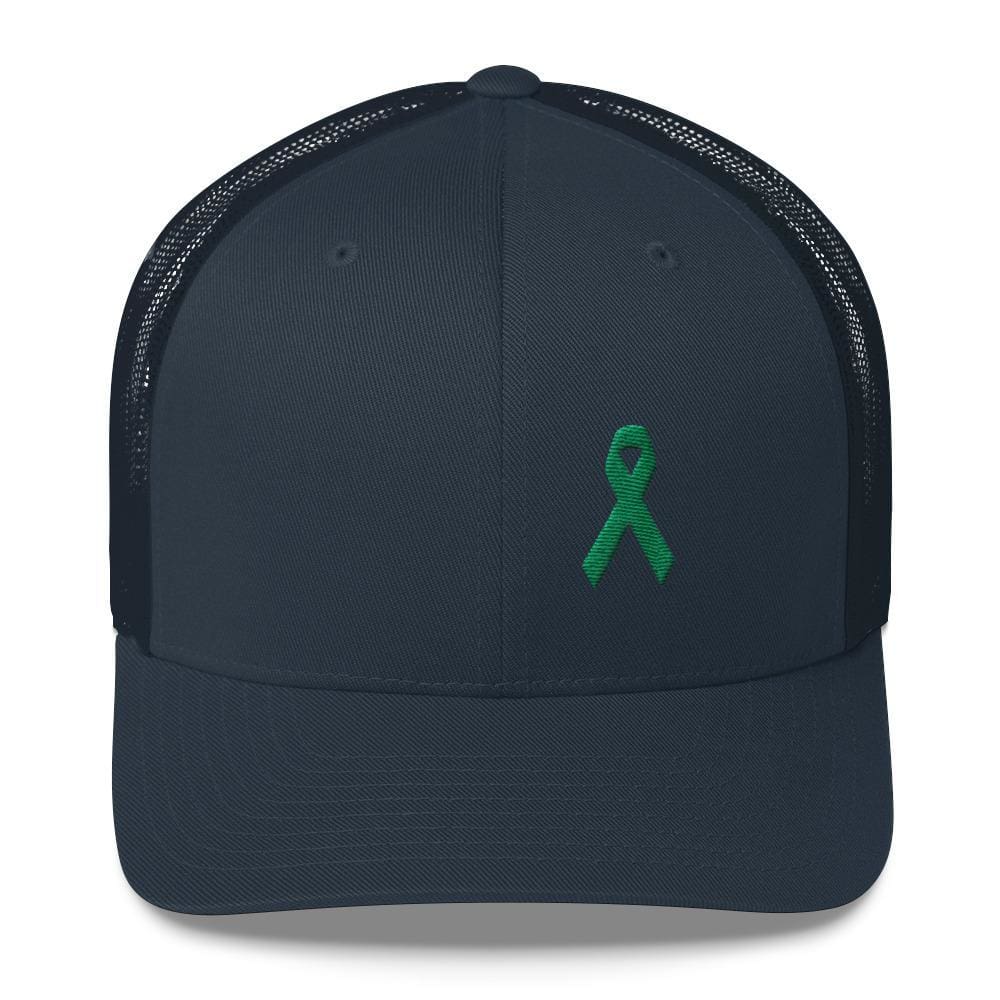 Green Awareness Ribbon Snapback Trucker Hat