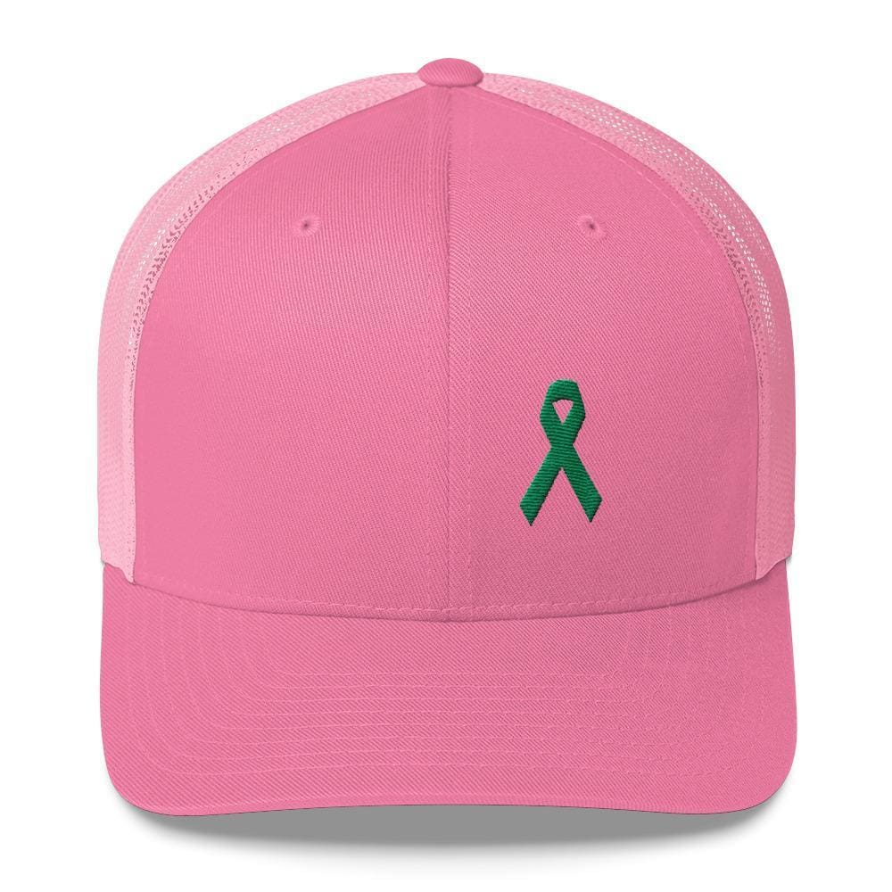 Green Awareness Ribbon Snapback Trucker Hat