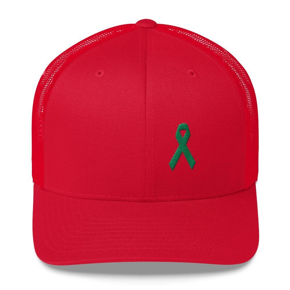 Green Awareness Ribbon Snapback Trucker Hat