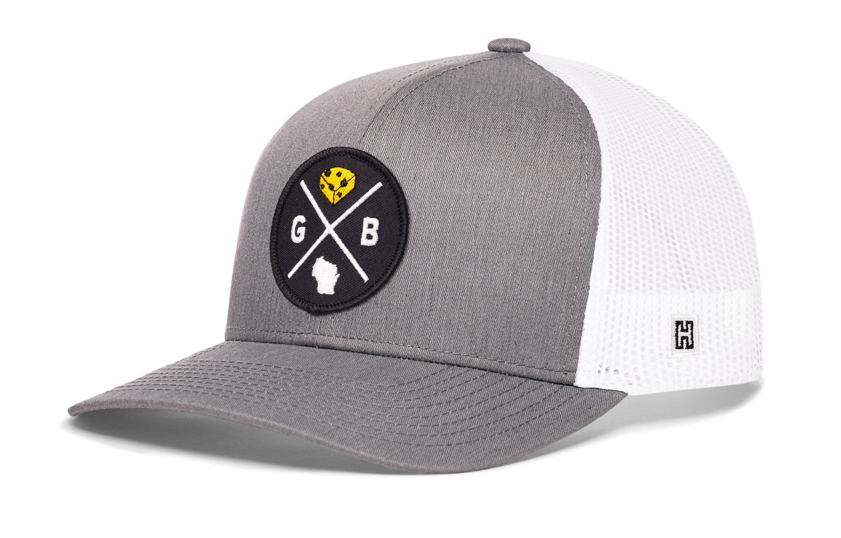 Green Bay Trucker Hat  |  Black GB X Snapback