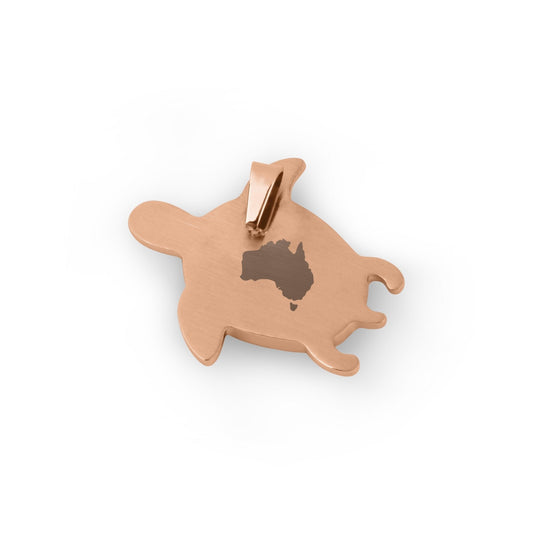 Gum Burl Turtle Necklace - Rose Gold