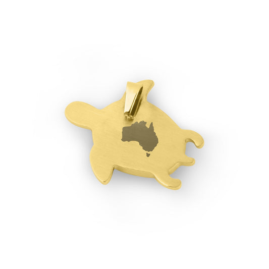Gum Burl Turtle Necklace - Yellow Gold