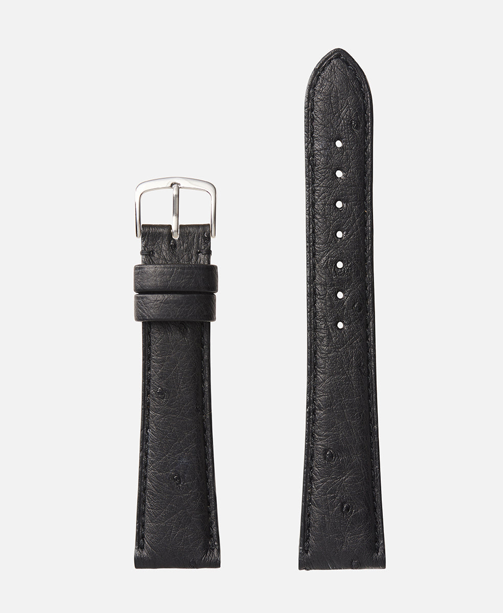 Black Genuine Ostrich | h2003