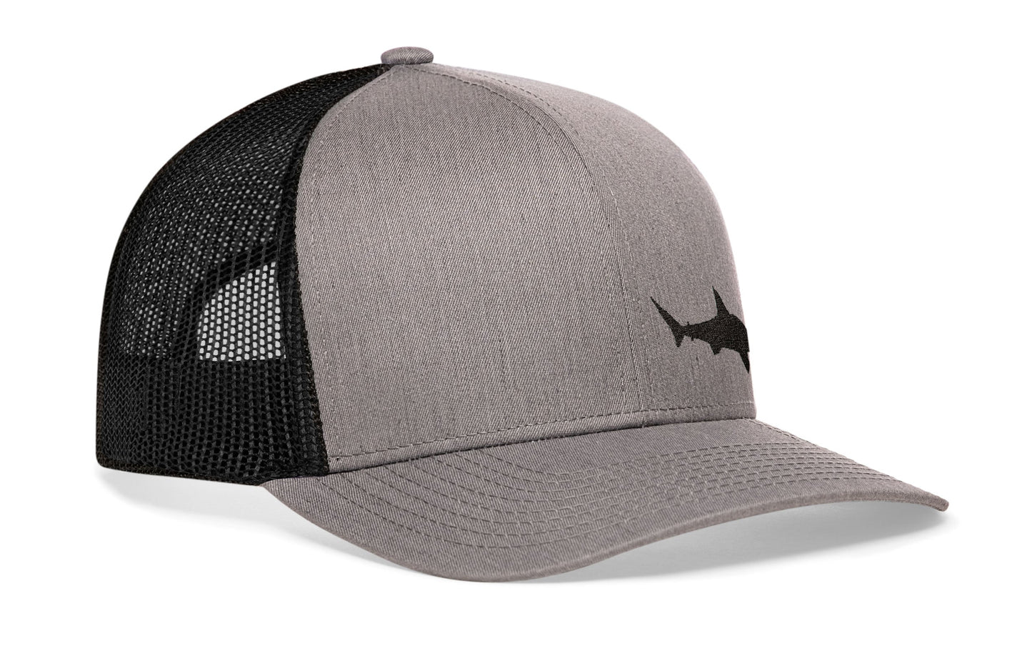 Shark Trucker Hat  |  Gray-Black Beach Snapback