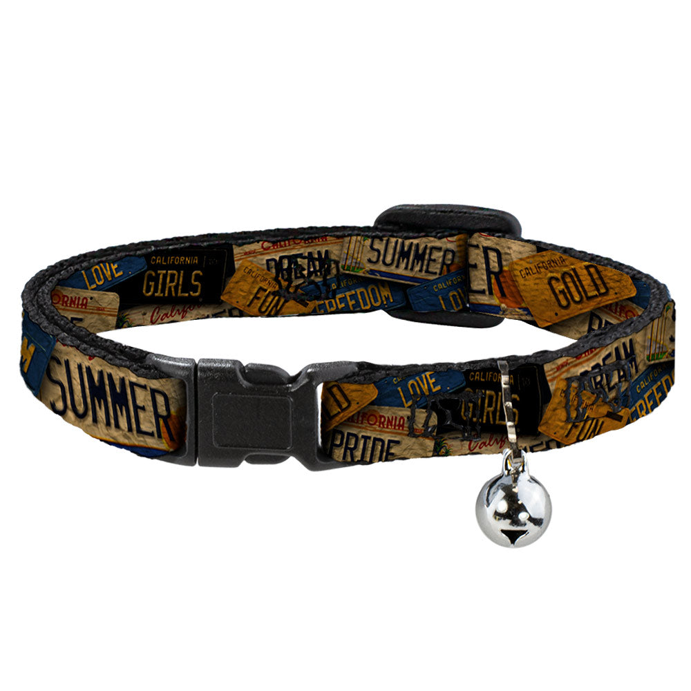 Cat Collar Breakaway - Cali License Plates Stacked Vintage