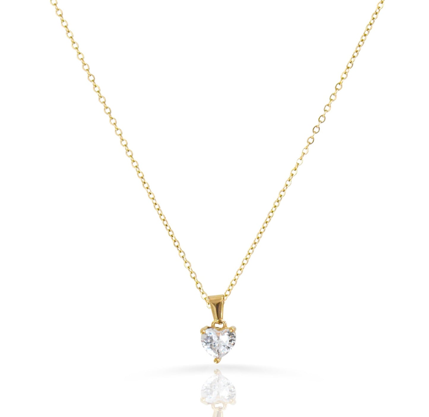 VALENTINE HEART CZ DIAMOND PENDANT NECKLACE