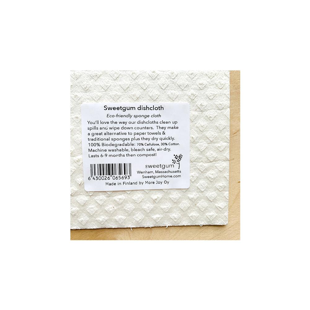 Hedgehog | White on Grey |  Swedish Dishcloth