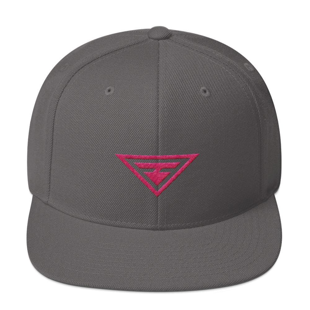 Hero Snapback Hat with Flat Brim Embroidered in Pink Thread