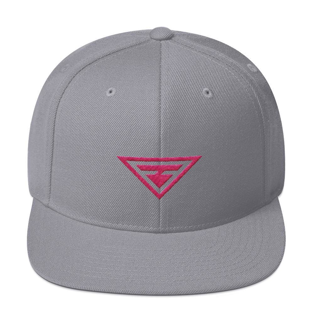 Hero Snapback Hat with Flat Brim Embroidered in Pink Thread